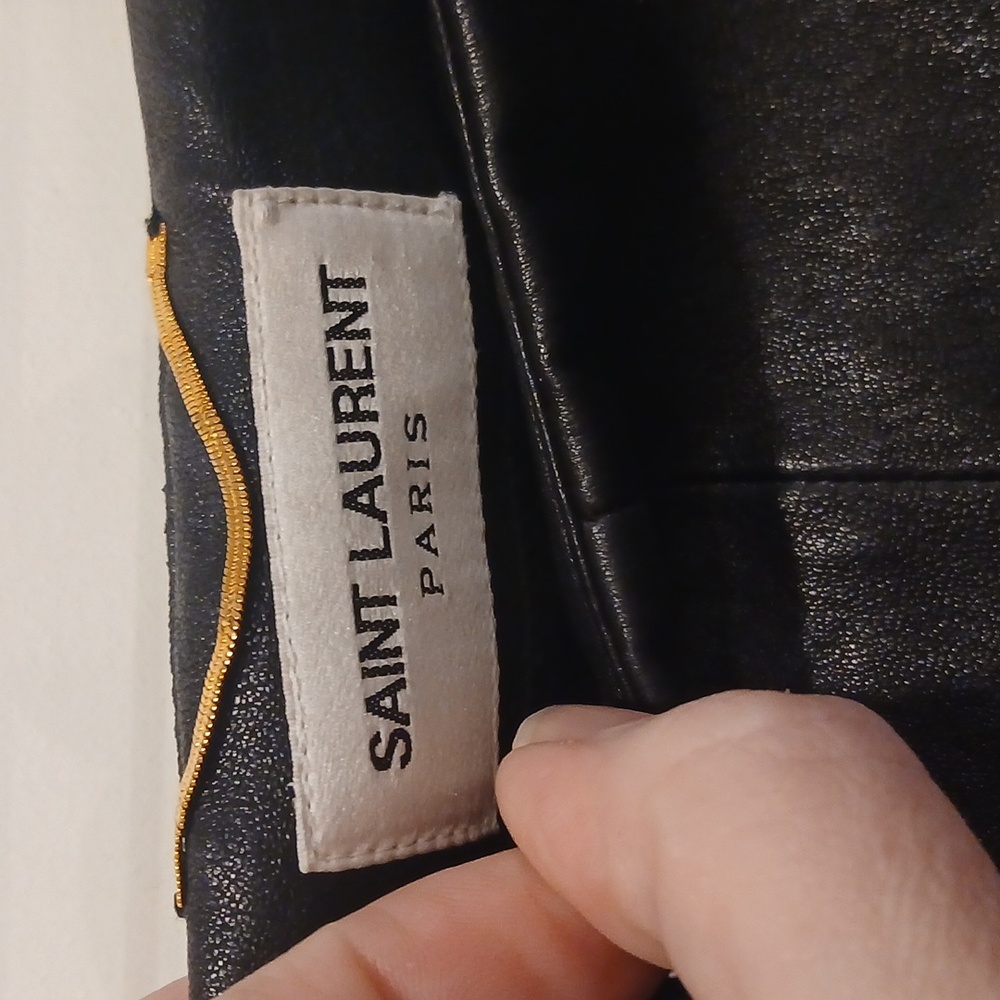 Saint Laurent Paris 100% Lamb Leather Zip Side Pants Size F40(US 8) - Picture 3 of 8